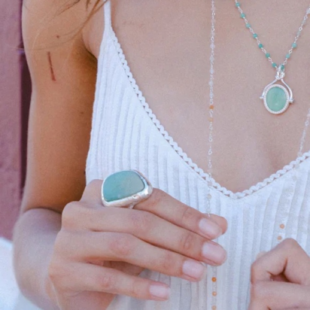 NWTS SPELL DESERT STONE FLOWER RING (9) - Picture 6 of 6